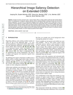 Hierarchical Saliency Detection on Extended CSSD