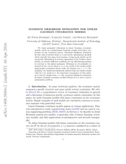 Maximum Likelihood Estimation for Linear Gaussian Covariance Models