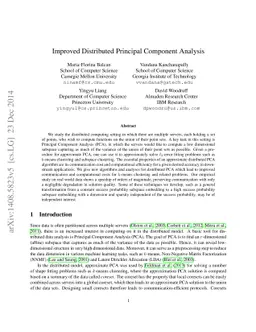 Improved Distributed Principal Component Analysis