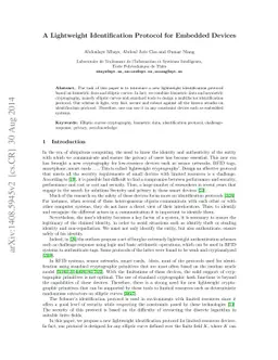 A Lightweight Identification Protocol for Embedded Devices