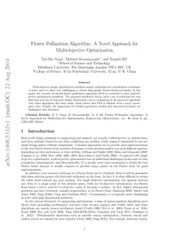 Flower Pollination Algorithm: A Novel Approach for Multiobjective
  Optimization