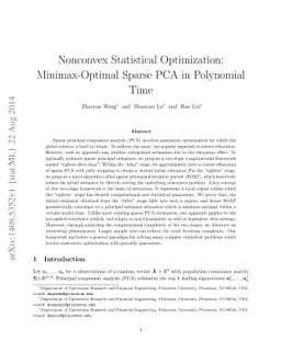 Nonconvex Statistical Optimization: Minimax-Optimal Sparse PCA in
  Polynomial Time