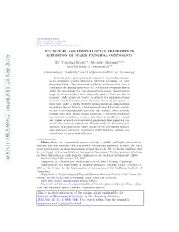 Statistical and computational trade-offs in estimation of sparse
  principal components