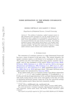 Noise Estimation in the Spiked Covariance Model