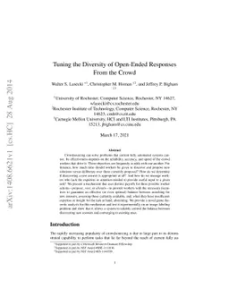Tuning the Diversity of Open-Ended Responses from the Crowd