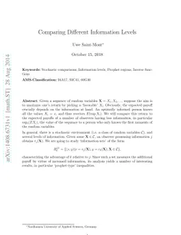 Comparing Different Information Levels