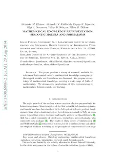 Mathematical Knowledge Representation: Semantic Models and Formalisms