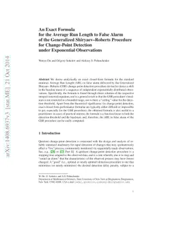 An Exact Formula for the Average Run Length to False Alarm of the
  Generalized Shiryaev-Roberts Procedure for Change-Point Detection under
  Exponential Observations