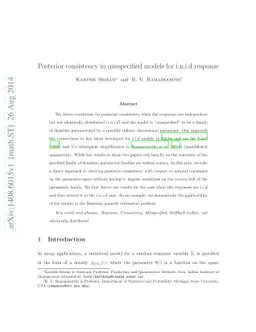 Posterior consistency in misspecified models for i.n.i.d response