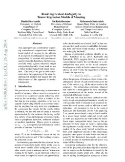 Resolving Lexical Ambiguity in Tensor Regression Models of Meaning