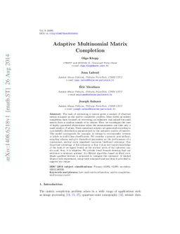 Adaptive Multinomial Matrix Completion