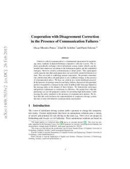 Cooperation with Disagreement Correction in the Presence of
  Communication Failures