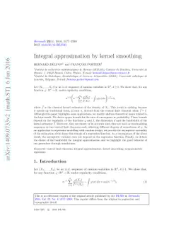 Integral approximation by kernel smoothing