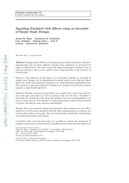 Signalling Paediatric Side Effects using an Ensemble of Simple Study
  Designs