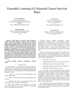 Ensemble Learning of Colorectal Cancer Survival Rates