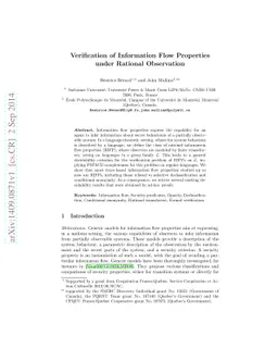 Verification of Information Flow Properties under Rational Observation