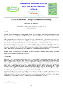 Visual Passwords Using Automatic Lip Reading