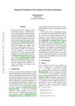 Empirical Evaluation of Tree distances for Parser Evaluation