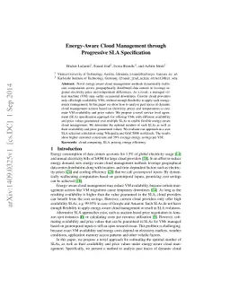 Energy-Aware Cloud Management through Progressive SLA Specification