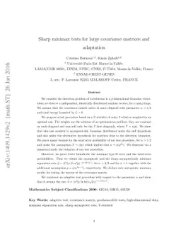 Sharp minimax tests for large covariance matrices and adaptation