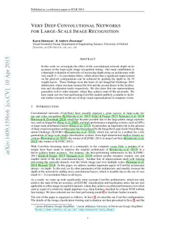 Very Deep Convolutional Networks for Large-Scale Image Recognition