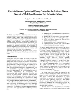 Particle Swarm Optimized Fuzzy Controller for Indirect Vector Control of
  Multilevel Inverter Fed Induction Motor