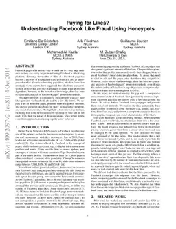 Paying for Likes? Understanding Facebook Like Fraud Using Honeypots