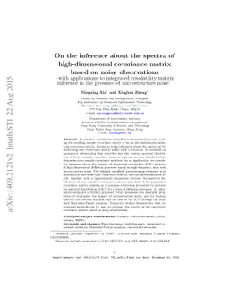 On the inference about the spectra of high-dimensional covariance matrix
  based on noisy observations-with applications to integrated covolatility
  matrix inference in the presence of microstructure noise