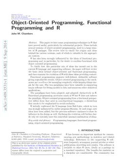 Object-Oriented Programming, Functional Programming and R