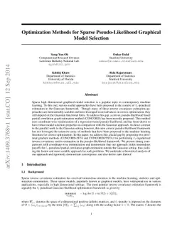 Optimization Methods for Sparse Pseudo-Likelihood Graphical Model
  Selection
