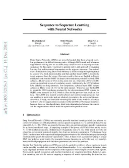 Sequence to Sequence Learning with Neural Networks