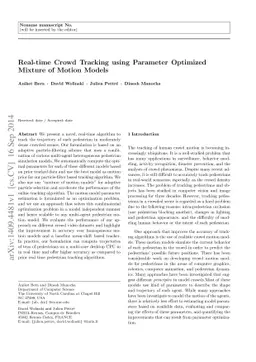 Real-time Crowd Tracking using Parameter Optimized Mixture of Motion
  Models