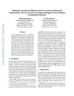Taking into Account the Differences between Actively and Passively
  Acquired Data: The Case of Active Learning with Support Vector Machines for
  Imbalanced Datasets