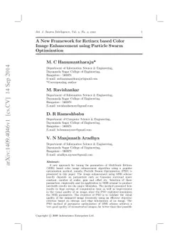 A New Framework for Retinex based Color Image Enhancement using Particle
  Swarm Optimization