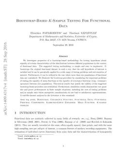 Bootstrap-Based K-Sample Testing For Functional Data