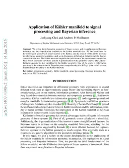 Application of Kähler manifold to signal processing and Bayesian
  inference