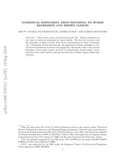 Statistical Estimation: From Denoising to Sparse Regression and Hidden
  Cliques
