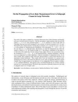 On the Propagation of Low-Rate Measurement Error to Subgraph Counts in
  Large Networks