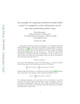 An example of a quantum statistical model which cannot be mapped to a
  less informative one by any trace preserving positive map
