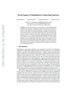 On the Impact of Multiobjective Scalarizing Functions