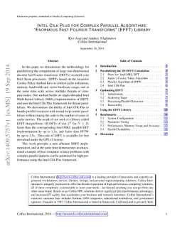 Intel Cilk Plus for Complex Parallel Algorithms: "Enormous Fast Fourier
  Transform" (EFFT) Library