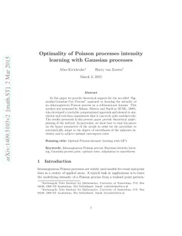 Optimality of Poisson processes intensity learning with Gaussian
  processes