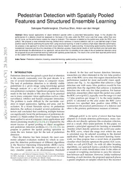 Pedestrian Detection with Spatially Pooled Features and Structured
  Ensemble Learning