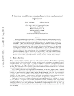 A Bayesian model for recognizing handwritten mathematical expressions