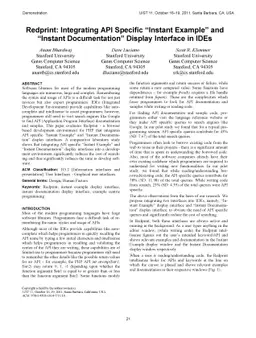 Redprint: Integrating API specific "instant example" and "instant
  documentation" display interface in IDEs
