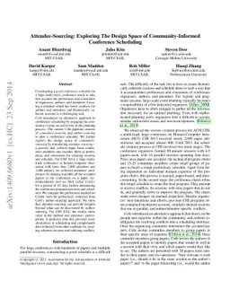 Attendee-Sourcing: Exploring The Design Space of Community-Informed
  Conference Scheduling