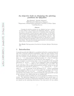 An objective look at obtaining the plotting positions for QQ-plots