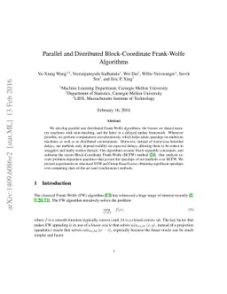 Parallel and Distributed Block-Coordinate Frank-Wolfe Algorithms