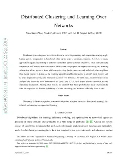 Distributed Clustering and Learning Over Networks