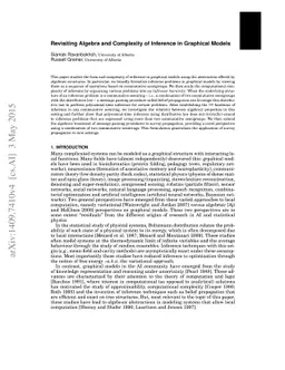 Revisiting Algebra and Complexity of Inference in Graphical Models